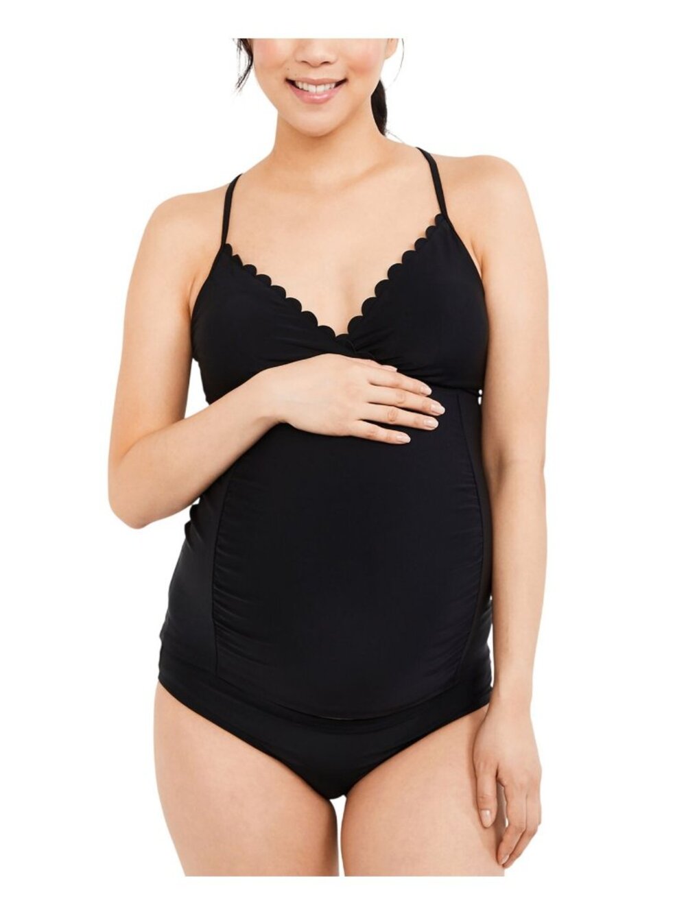 NWT Motherhood Maternity Maternity UPF 50+ Basic Swim Bottom 9028601 Black XS